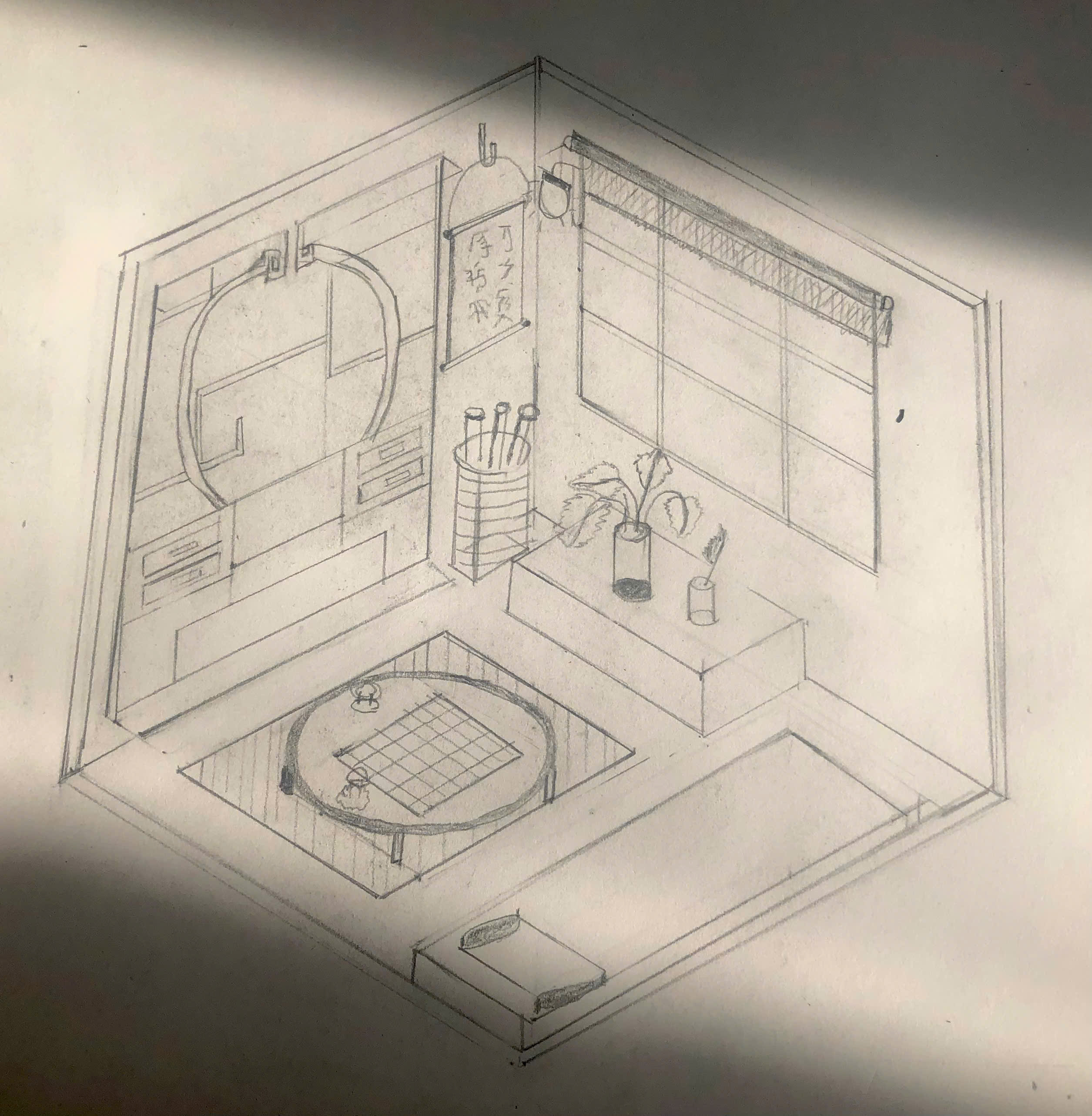 Dreamhouse miniature sketch